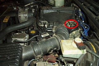 Shot of engine with area highlighted